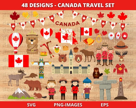 Canada Clipart, Canadian clipart, Toronto, Moose, Deer, Bear, Beaver, Canadian Kids, Travel clipart, Country clipart, Download SVG and PNG