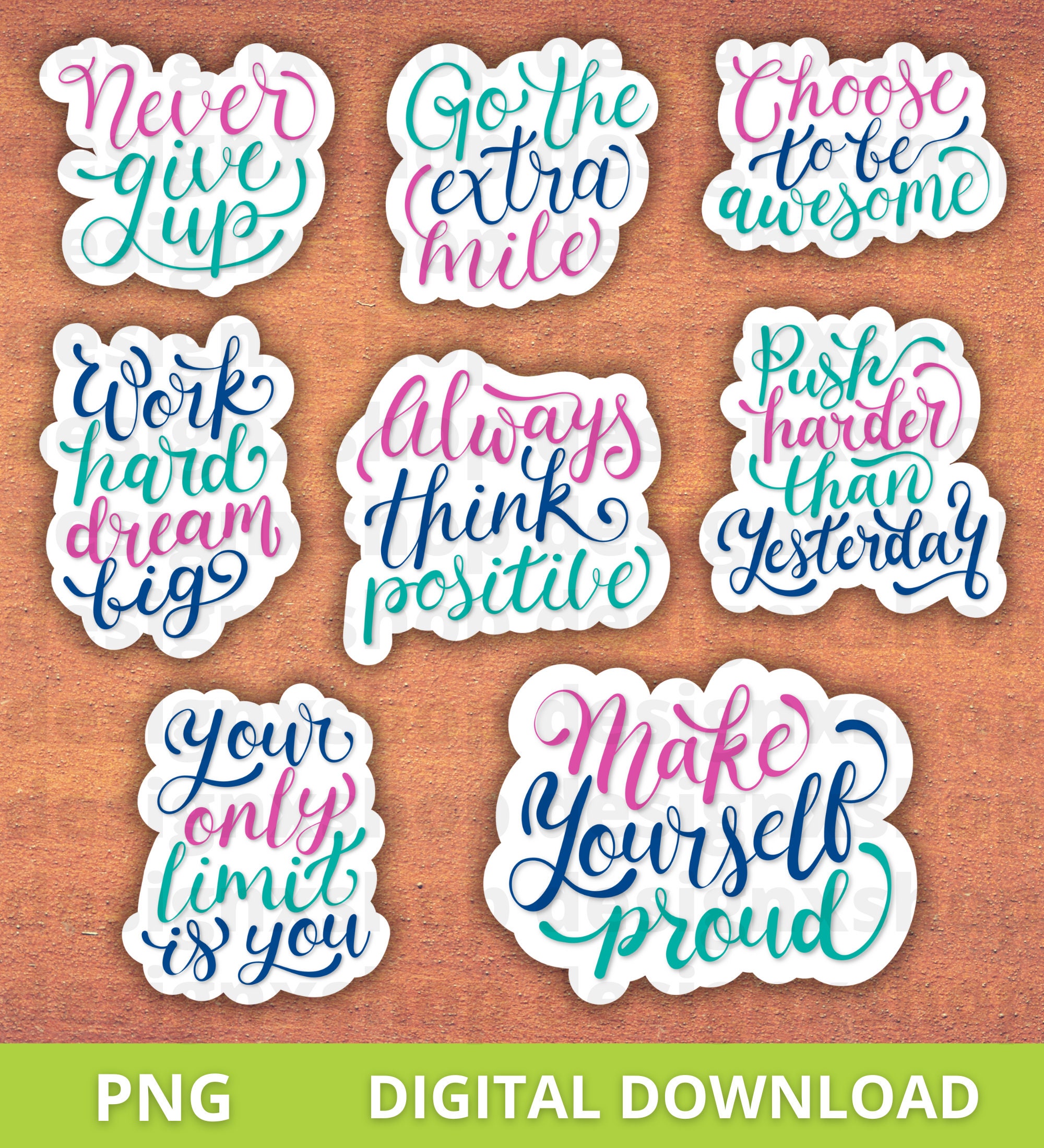 Inspirational Svg, Digital Stickers Bundle, Mental Health Png ...