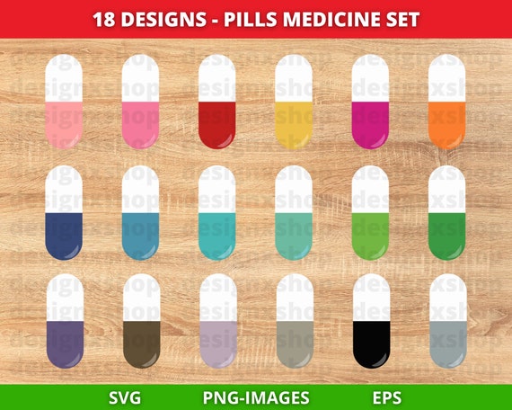 Pill Clipart, Vitamin Clipart, Medicine Clipart, Medical clipart, Medication clipart, Pill-Vitamin-Medicine SVG, Pills svg, SVG and PNG File