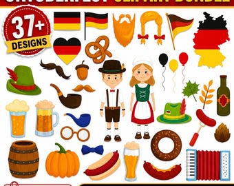 Oktoberfest Clipart: German Festival SVG & PNG (Digital Download)