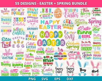 Spring SVG Bundle, Easter SVG Bundle, Welcome Spring Svg, Spring Svg, Happy Easter Svg, Easter Svg, Spring Cut Files, Cricut, Png, Svg