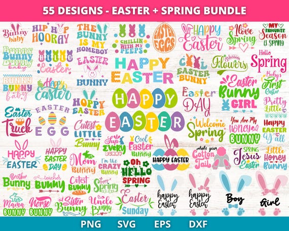 Easter SVG Bundle, Spring SVG Bundle, Welcome Spring Svg, Spring Svg, Happy Easter Svg, Easter Svg, Spring Cut Files, spring clipart