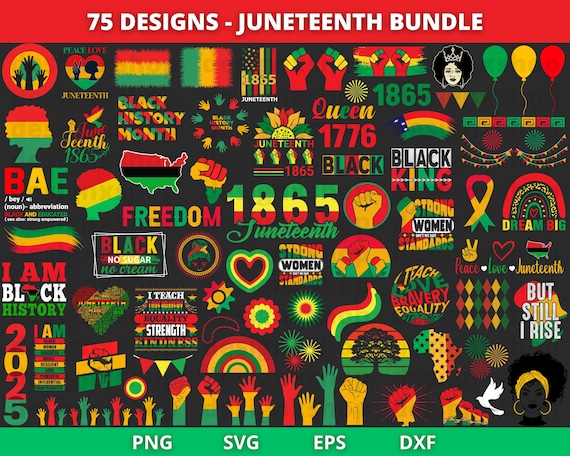Juneteenth Svg Bundle, Juneteenth Svg for Cricut, black history month, celebrate 1865, we are black history, Juneteenth png bundle