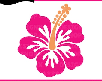Hibiscus Flower SVG: Tropical Clipart, Hawaiian Design (Digital Download)
