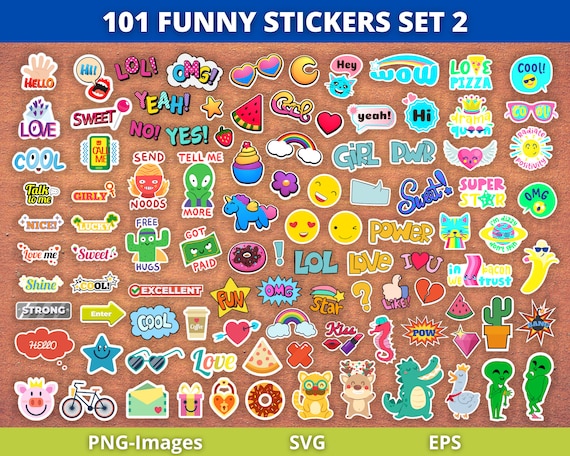 Funny Stickers bundle, Sticker designs bundle, Digital sticker pack, Sticker PNG set, Printable stickers, Good Notes stickers, PNG and SVG