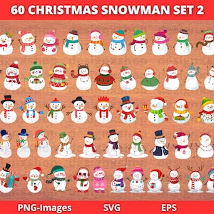 Snowman SVG Bundle, Snowman svg, Snow svg, Winter svg, Snowman clipart, Christmas svg, Holiday svg, Cute Snowman Clipart, SVG & PNG download