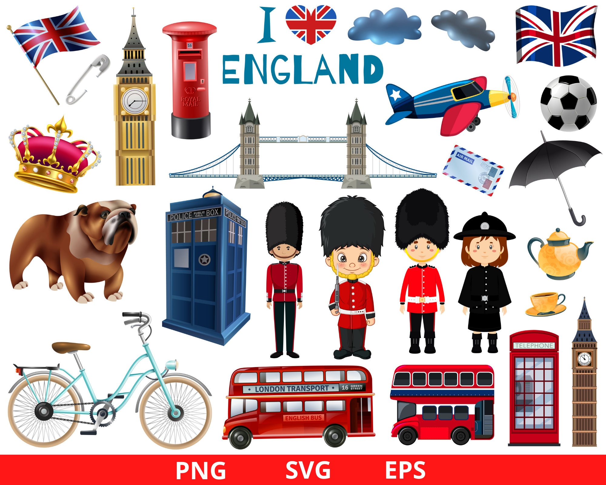 London Clipart Cute Uk London Clipart British Clipart Great Etsy ...