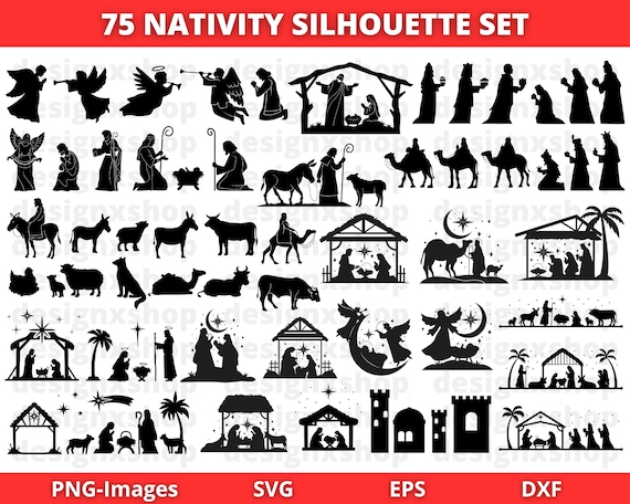 Nativity Scene SVG | Nativity Scene Clipart | Nativity SVG Bundle | Nativity Svg | Christmas SVG | Nativity Silhouette | Instant Download