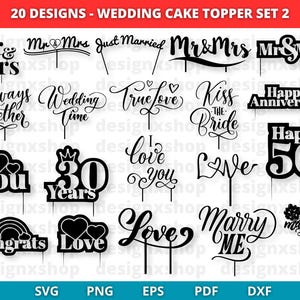 Hochzeitstorte Topper SVG, Mr & Mrs Paar Cake Topper, Braut und Bräutigam Cake Topper für Laser-Maschine, Cake Topper SVG, Glowforge Laser Cut