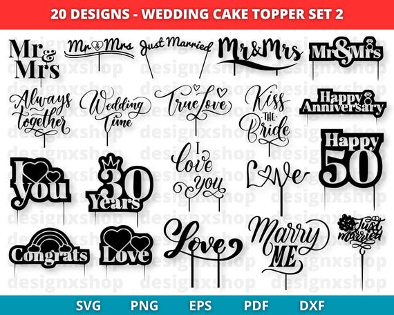 Wedding Cake Topper SVG, Mr & Mrs Couple Cake Topper, Bride And Groom Cake Topper for laser machine, Cake Topper SVG, Glowforge Laser Cut