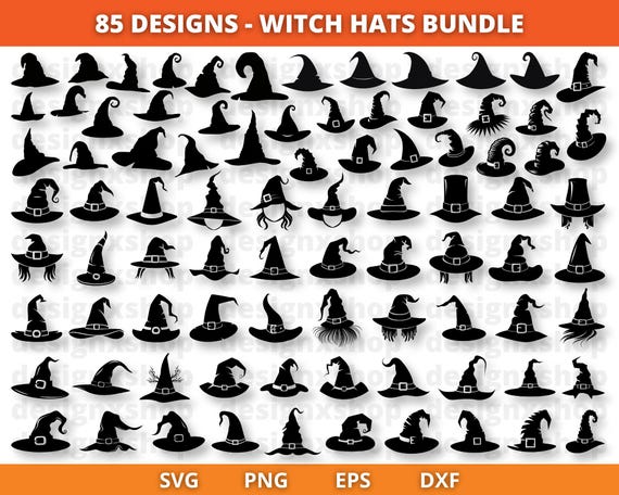 Witches Hat SVG Bundle, Hat SVG, Witchcraft svg, Halloween Svg, Witch SVG, Png, Svg Files for Cricut, Silhouette, Gothic Svg
