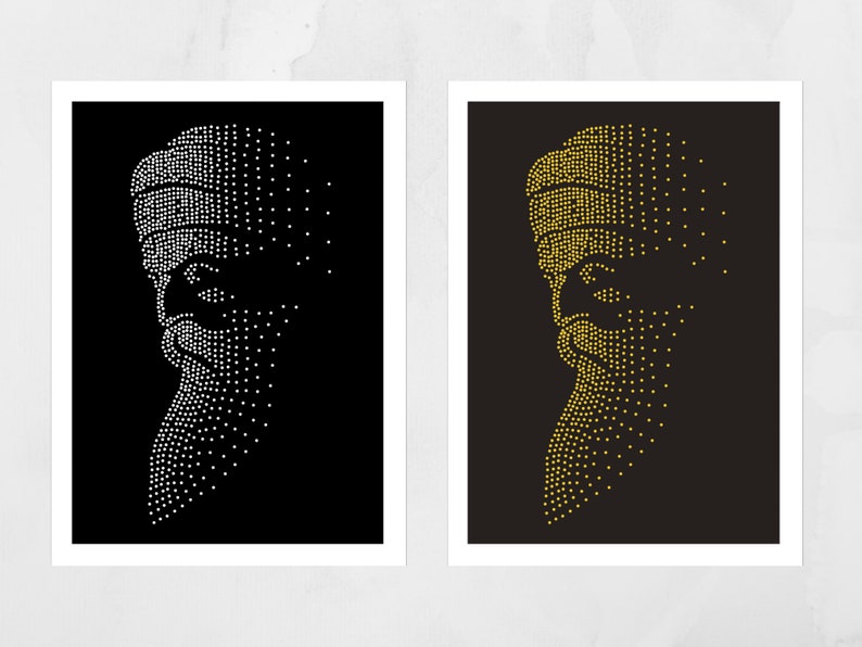 Guru Nanak Dev Ji Art Print, Dotted Art Print, Sikhism, Ik Omkar, Religion, Sikh Art, Guru Nanak Art Digital Download SVG, JPG and PDF Files image 7