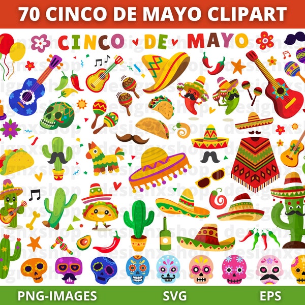 México SVG, Paquete Cinco de Mayo Svg, Cinco de mayo Clipart, Sombrero, Mexicano Svg, Cinco de Mayo PNG, Tacos, Taco Martes, Fiesta clipart
