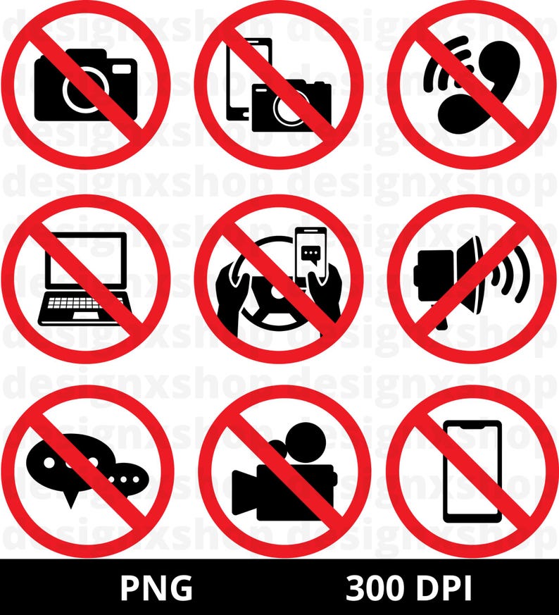 Do Not Touch Signs Bundle: Prohibited Symbols SVG PNG (digital Download ...