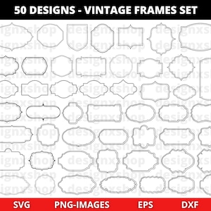 Frame clipart, Vintage Frames clipart, Frame svg, Label svg, Banner Svg, Label Frames svg, Vintage Frames Svg, SVG | PNG | EPS | Dxf