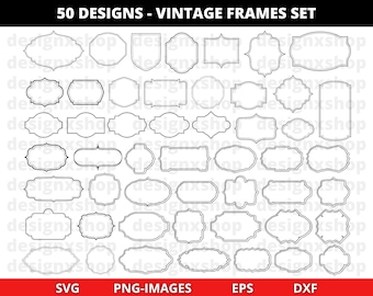 Frame clipart, Vintage Frames clipart, Frame svg, Label svg, Banner Svg, Label Frames svg, Vintage Frames Svg, SVG | PNG | EPS | Dxf