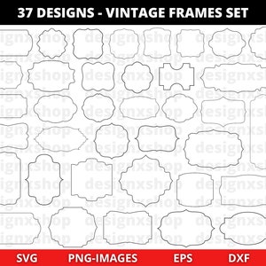 Frame clipart, Vintage Frames clipart, Frame svg, Label svg, Banner Svg, Label Frames svg, Vintage Frames Svg, SVG | PNG | EPS | Dxf