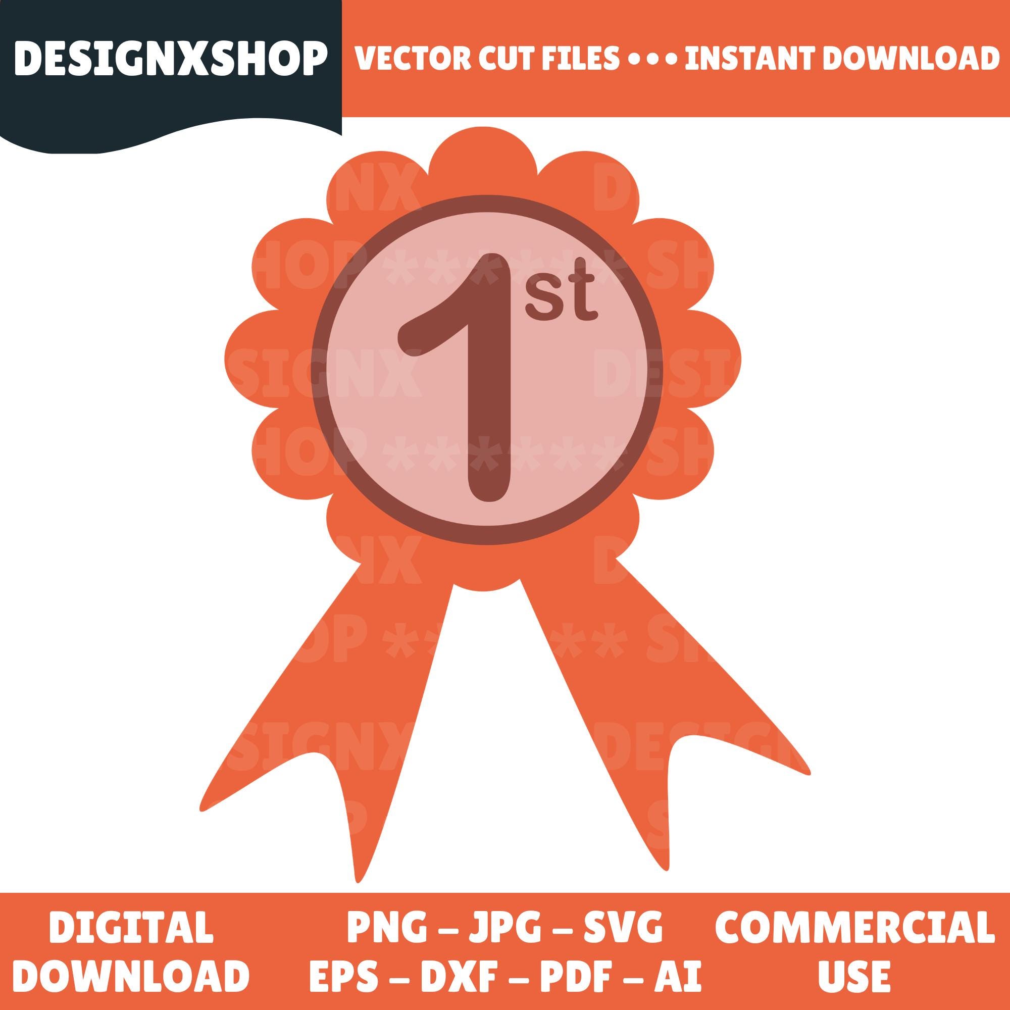 First, Second and Third Place Ribbon Svg, Award Ribbon Cut Files, Prize ...