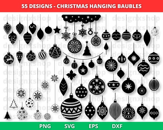 Hanging Baubles - Bauble Svg Bundle l Digital Cut File l Christmas balls svg l bauble paper art l Christmas ornaments | Christmas Decoration