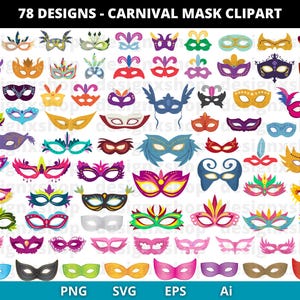 Maskerade Maske Clipart, Karneval Maske SVG, Karneval Maske Clipart, Karneval Maske, antike ClipArt, Requisiten Maske, digitale Dateien svg eps png