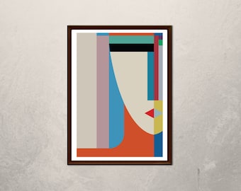 Stampa artistica astratta moderna: decorazione murale colorata (download digitale)