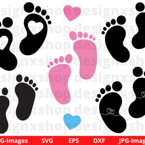 Baby Footprint SVG: Clipart for Cricut, Baby Shower (Digital Download)