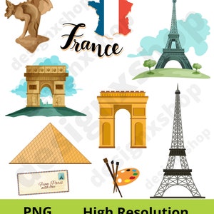 Pack SVG Voyage à Paris | Collection d'images clipart Paris | 51 illustrations de monuments parisiens | Formats SVG, PNG et EPS | Téléchargement numérique Cricut image 2