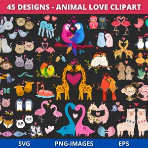 Imágenes prediseñadas de amor animal, imágenes prediseñadas del día de San Valentín, imágenes prediseñadas de pareja de animales, imágenes prediseñadas de animales, imágenes prediseñadas de amor, descarga instantánea de archivos PNG y SVG