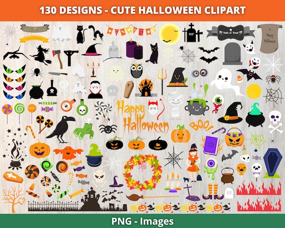 Halloween Clip Art | Cute Little Halloween | Halloween Bundle | ghost, pumpkin, haunted house | Happy Halloween Clipart | Instant Download
