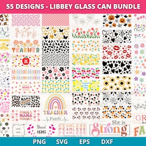 Glass Can Svg bundle, Coffee Glass Wrap svg, can glass wrap svg, Libbey can wrap svg, 16oz Libbey Can Wrap, Can wrap svg, Libbey can svg