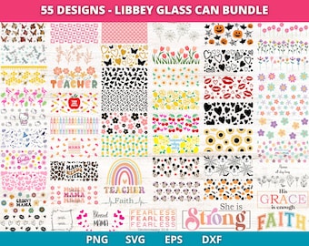 Glass Can Svg bundle, Coffee Glass Wrap svg, can glass wrap svg, Libbey can wrap svg, 16oz Libbey Can Wrap, Can wrap svg, Libbey can svg