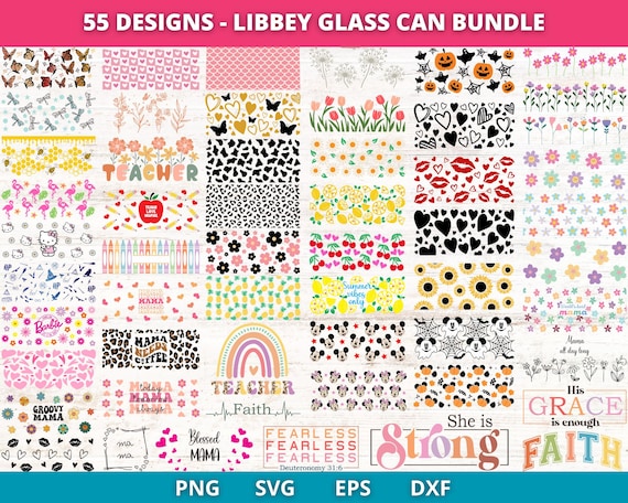 Glass Can Svg bundle, Coffee Glass Wrap svg, can glass wrap svg, Libbey can wrap svg, 16oz Libbey Can Wrap, Can wrap svg, Libbey can svg