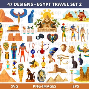 Clipart Egitto, Clipart Antico Egitto, Clipart Viaggio, Design digitale Africa, Storico, Clipart Egiziano, Clipart Antica civiltà