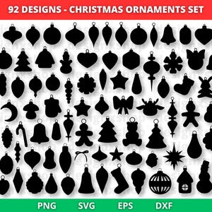 Enfeites de Natal SVG, Arquivos de enfeites a laser, Enfeites de árvore SVG, Enfeites em branco SVG, Decoração de Natal SVG, Bola de Natal, Formato de enfeite