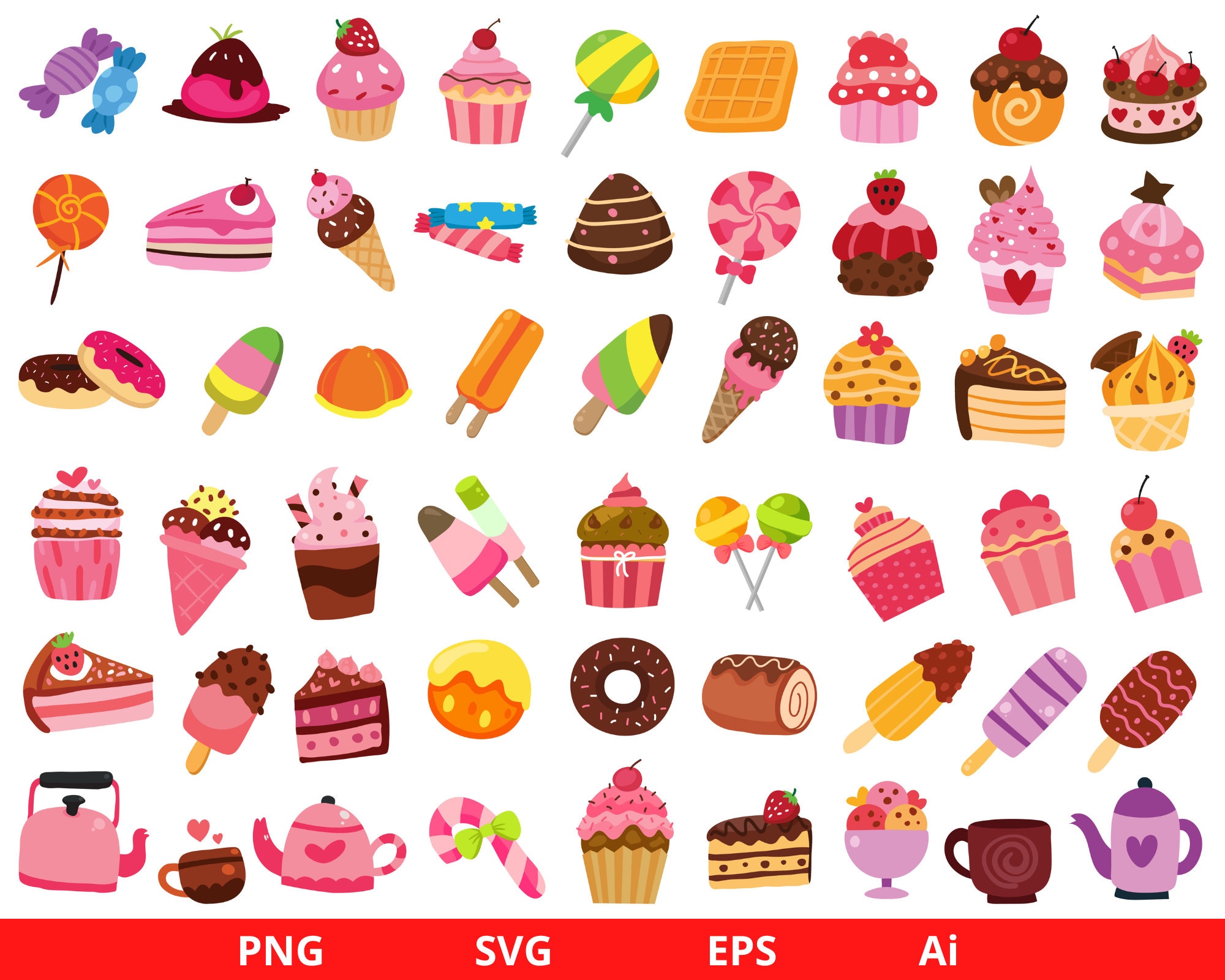 Sweets Clipart Desserts Clipart Sweet and Dessert Clipart Etsy