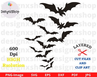 Halloween Bats SVG | Spooky Bats Svg | Halloween Bats PNG | Halloween svg | Flying Bats Svg | Bats SVG files for cricut | Digital Download