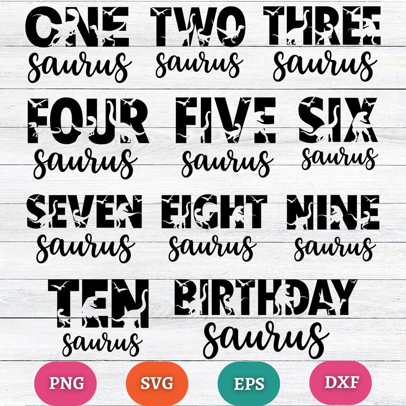 Rectangle Saurus Numbers Saurus Svg Bundle, One Saurus Svg, Two Saurus Svg, Three Rex ...