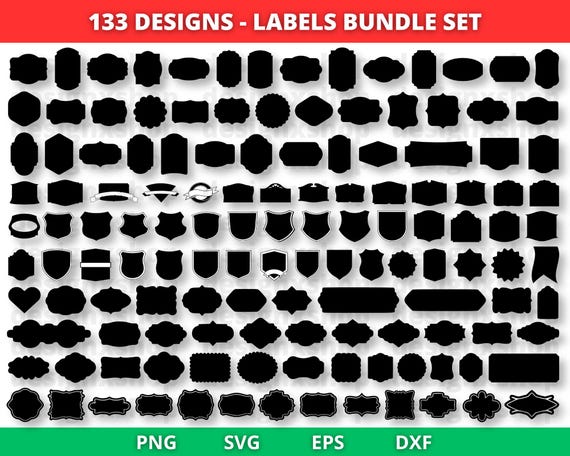 Label Svg, Banner Svg, Shapes Svg, Tag Svg, Basic Shape SVG Bundle, Decorative Frames, Geometric Shape, Name Tags SVG, Svg Files for Cricut