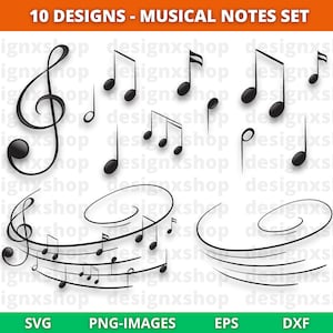 Music Notes SVG | Musical Notes Instant Download | Musical Clipart | Music Silhouette | School Guitar Digital Instant Download Set