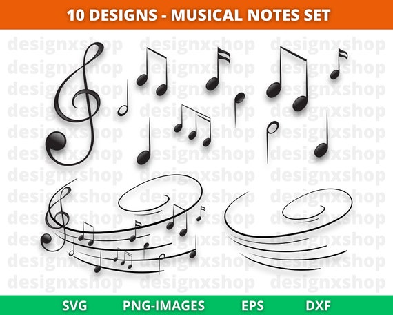 Music Notes SVG | Musical Notes Instant Download | Musical Clipart | Music Silhouette | School Guitar Digital Instant Download Set