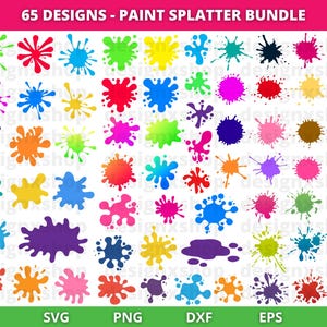 Paint Splatter SVG Bundle, Paint Splats Svg Files, Paint Svg, Ink splatter Svg, Paint streak blob svg, Paint stroke Svg, Cut File for Cricut