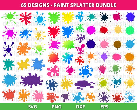 Paint Splatter SVG Bundle, Paint Splats Svg Files, Paint Svg, Ink splatter Svg, Paint streak blob svg, Paint stroke Svg, Cut File for Cricut