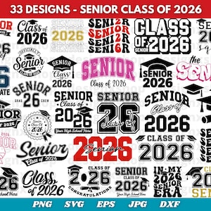 Class of 2026 SVG, Senior 2026 SVG Bundle, 2026 senior svg, senior shirt svg, high school shirt cut file, high school svg, Senior Year