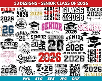 Class of 2026 SVG, Senior 2026 SVG Bundle, 2026 senior svg, senior shirt svg, high school shirt cut file, high school svg, Senior Year