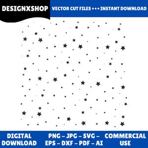 Star Pattern SVG: Sparkle Stars Template, Cricut Cut Files (Digital Download)