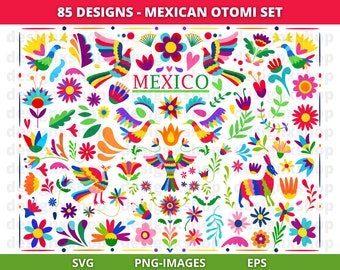 Mexican Otomi Clipart, Otomi clipart, Mexico clipart, Colorful Mexican Flowers, Floral clipart, Cinco de Mayo, Fiesta clipart, Digital Files