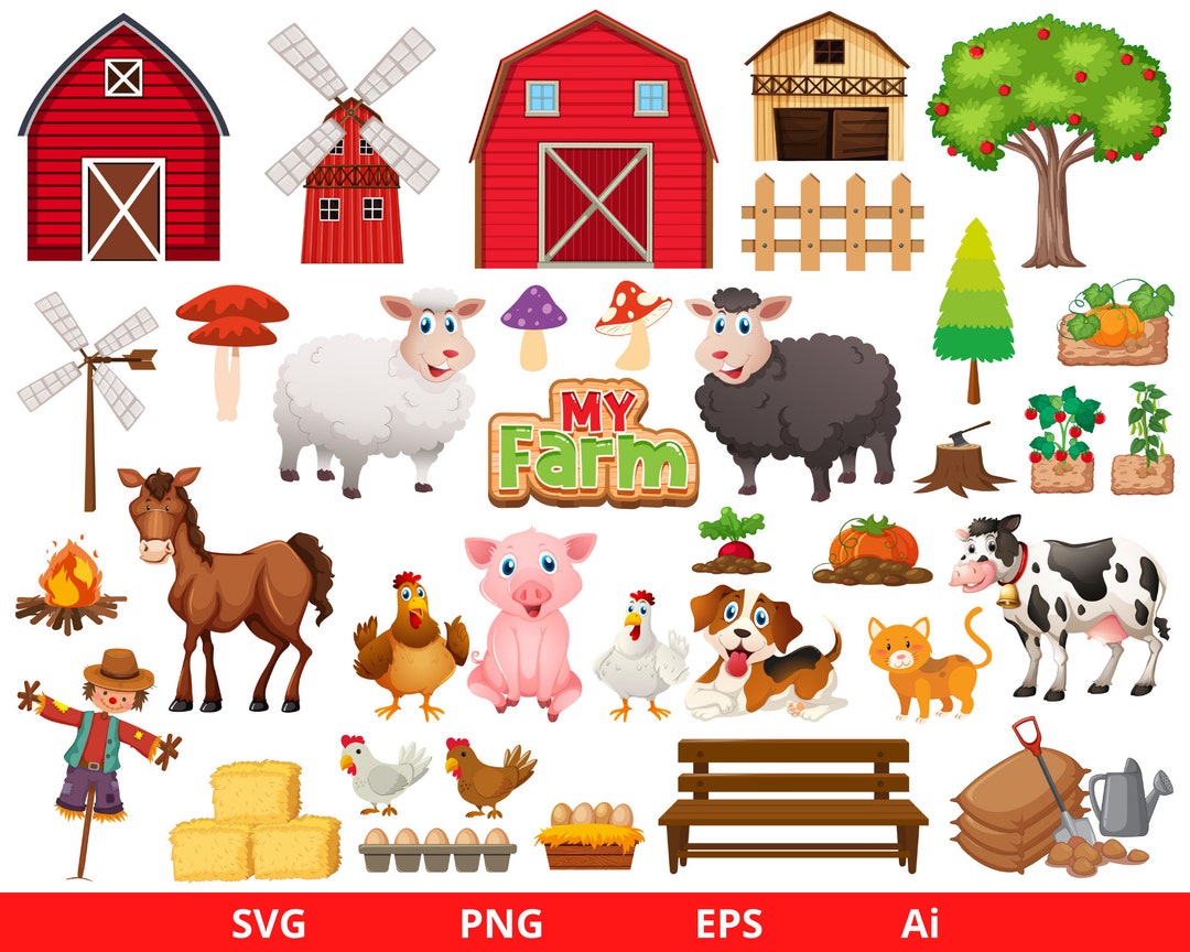 Farm Clipart, Farm Animals Clipart, Farmer Clipart, Farm Life, Animal ...