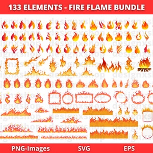 Feuer SVG-Bundle, Feuer Clipart, Feuer Flammen svg, Flammen Rahmen svg, Feuer Rahmen svg, Feuer Png, Flamme SVG, Flamme Clipart