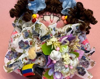 Colombian Mini doll ornament Flowers Carnaval