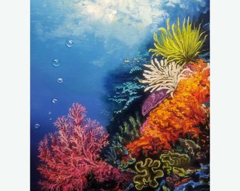 Coral Reef Painting Etsy
